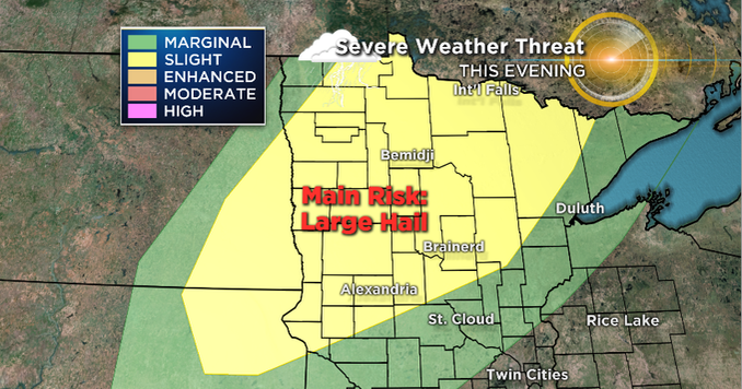 Minnesota Weather Threat Of Severe Storms Thursday Night In Northern