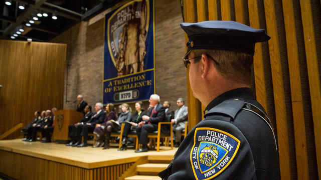 Mayor De Blasio Attends NYPD Promotions Ceremony 