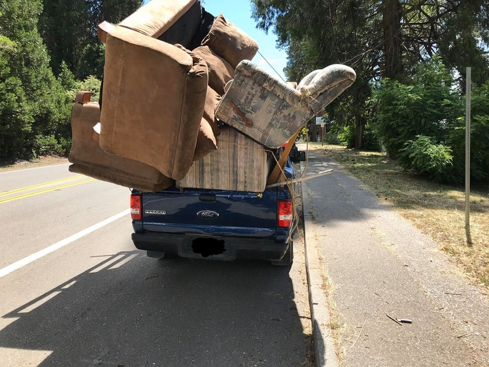 Truck Carrying Unsafe Load Causes Spillage On Way To The Dump - CBS ...