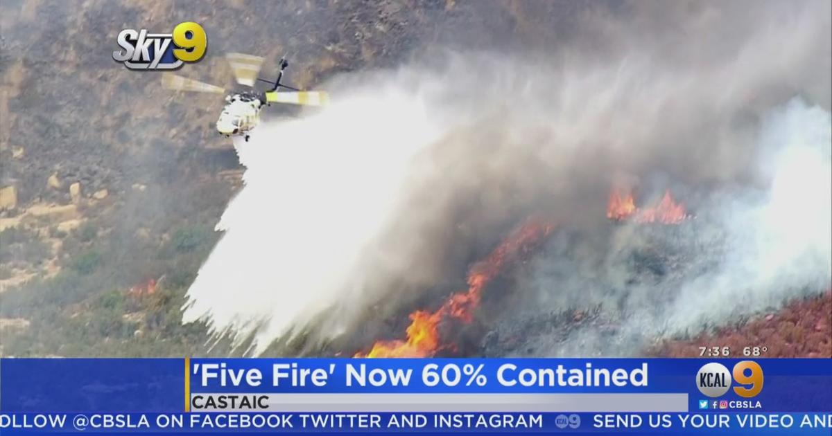 'Five Fire' In Castaic 60 Percent Contained, One I5 North Lane Remains