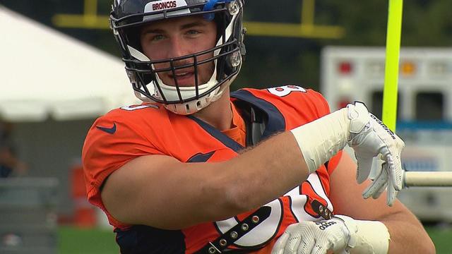 Broncos tight end Jake Butt goes through 1st full-pad practice – The  Durango Herald