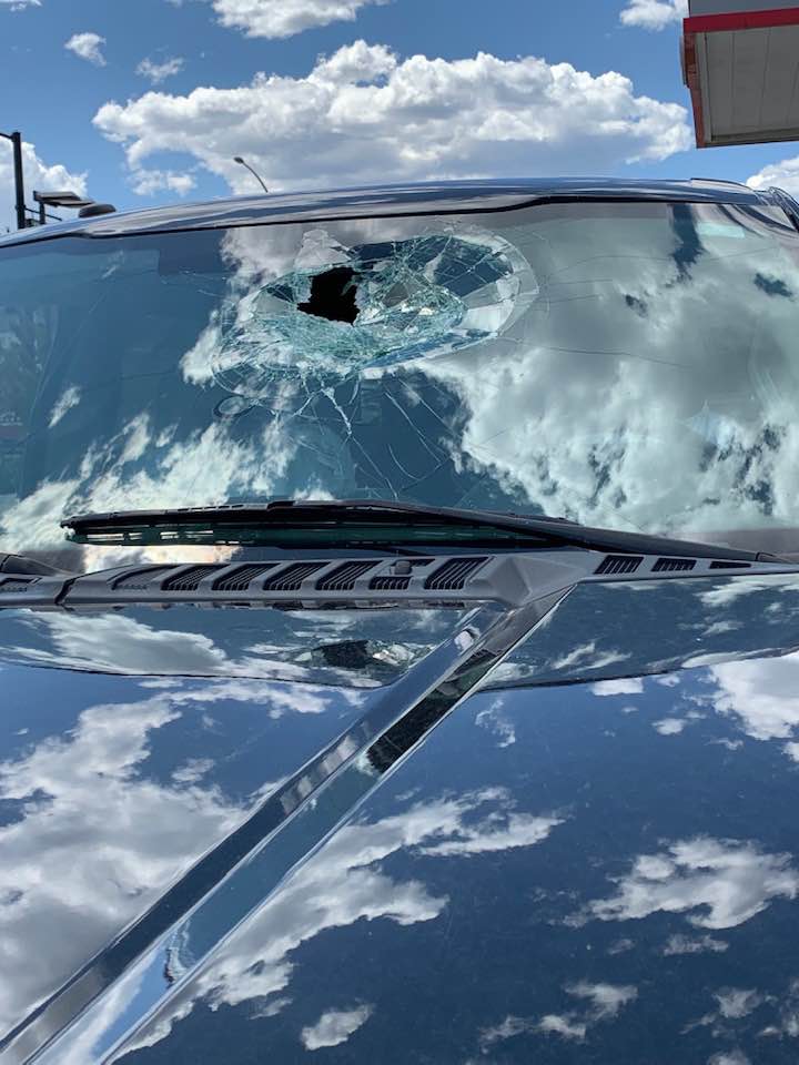 Trailer Hitch Falls Off Truck, Narrowly Misses Hitting Child In Car