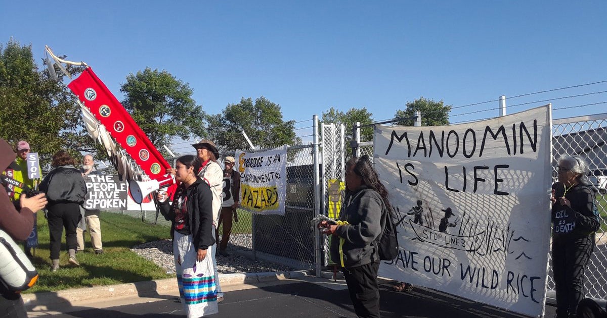 Line 3 Protesters Rally At Enbridge's Bemidji Office - CBS Minnesota