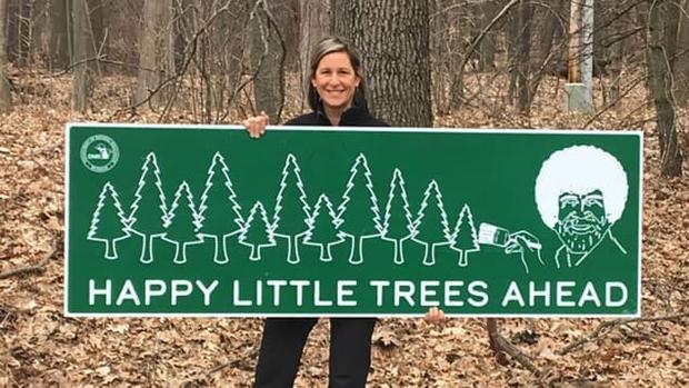 Happy Little Trees Sign 
