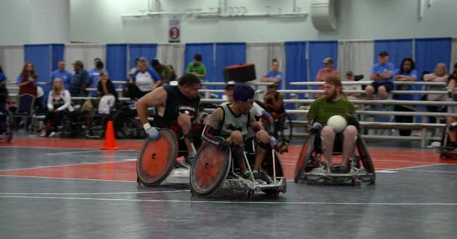 Wounded veterans find solace in wheelchair rugby: 