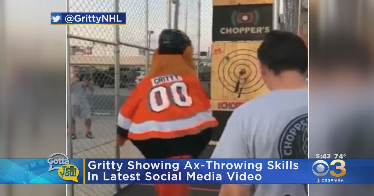 WATCH: Gritty Shows Off His Axe Throwing Skills In Latest Social Media ...