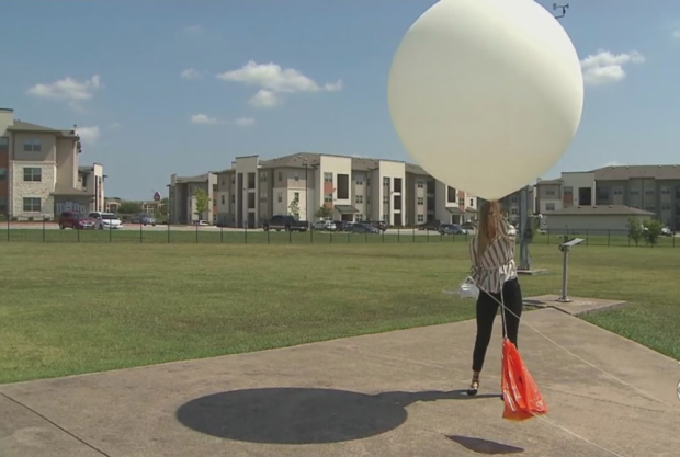 Weather balloon at National Weather Service in Fort Worth 