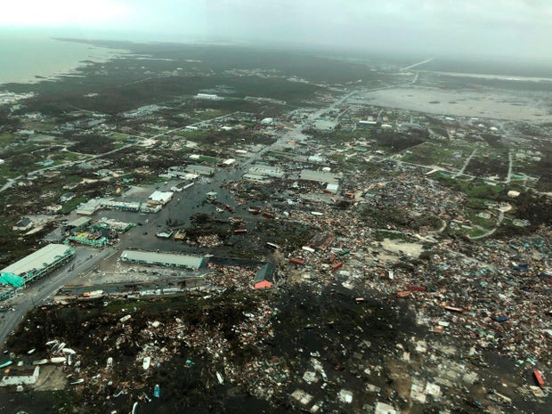 Aerial view shows devastation after hurricane Dorian hit the Abaco Islands in the Bahamas