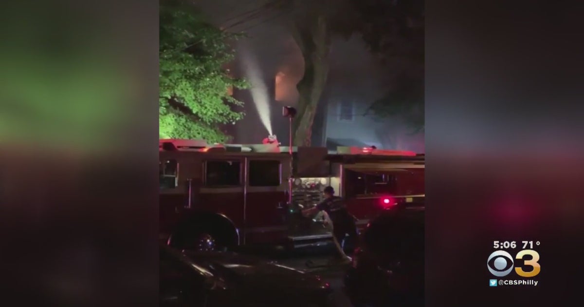 Firefighter Injured Battling 2-Alarm House Fire In Trenton - CBS ...