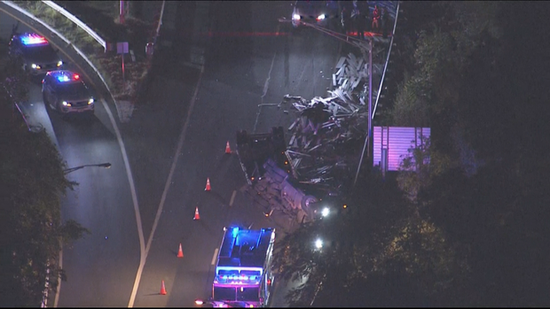 carneys point overturned tractor trailer 