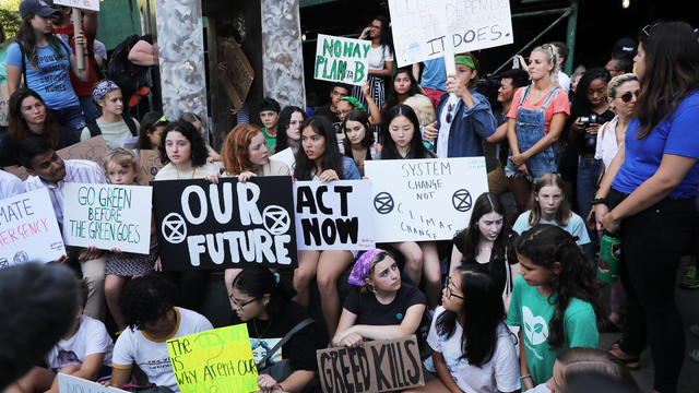 Youth Climate Activists Protest Outside United Nations 