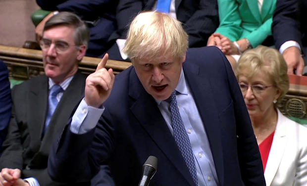 Britain's Prime Minister Boris Johnson speaks at the parliament in London 