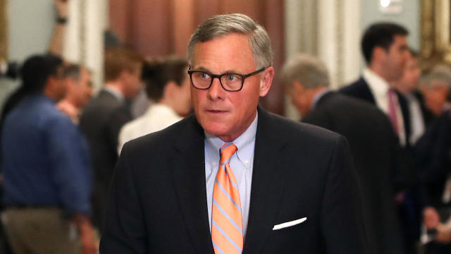 Senate Intelligence Committee Chairman Richard Burr leaves the Republican weekly policy luncheon on Capitol Hill June 4, 2019, in Washington. 