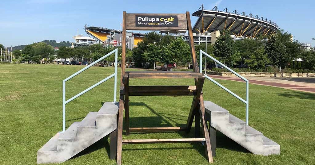 Giant Parking Chair Makes Appearance Outside Heinz Field For Steelers