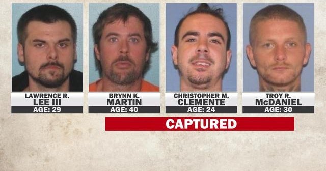 Three of four escaped inmates captured in North Carolina - CBS News