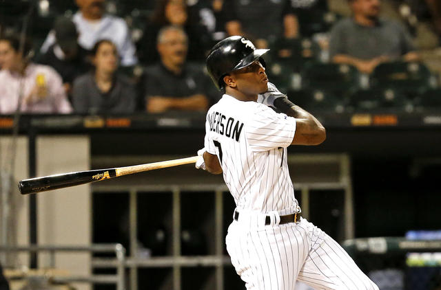 Chicago White Sox right fielder Eloy Jimenez stands in the dugout News  Photo - Getty Images