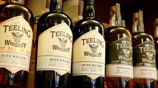 Bottles of single malt whiskey of Irish distillery Teeling are offered in Zurich 