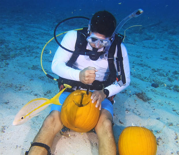 1 Keys Underwater Pumpkin Carving 