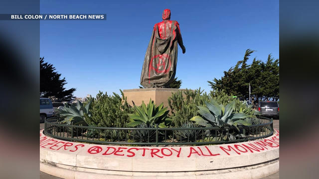 Columbus Statue Atop San Francisco's Telegraph Hill Defaced During