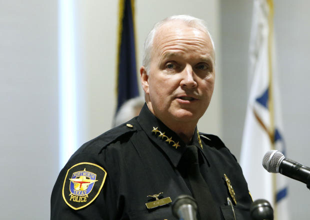 Interim Police Chief Ed Kraus speaks at a press conference at the Bob Bolen Public Safety Complex in Fort Worth, Texas, October 14, 2019, about the shooting death of Atatiana Jefferson by a police officer. 