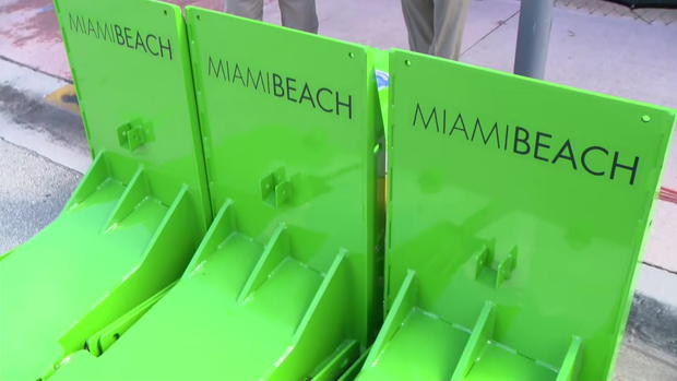 Miami Beach Barriers Lined Up 