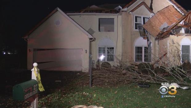 Tree Comes Crashing Down Onto Glen Mills Home Following Severe Storms 