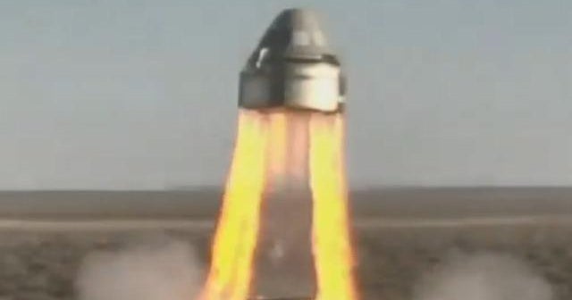 Space capsule blasts off during abort engine test in New Mexico - CBS News