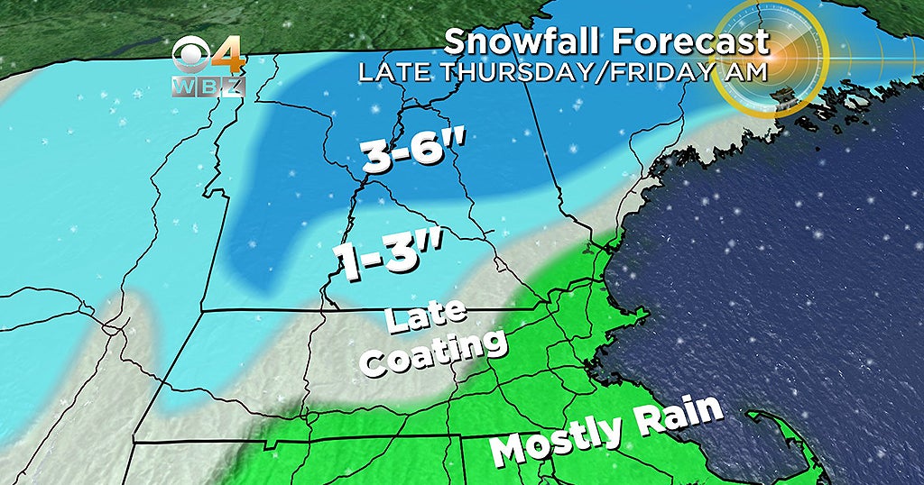 Storm Track Trending Milder Friday; Light Snow North And West Of Boston ...