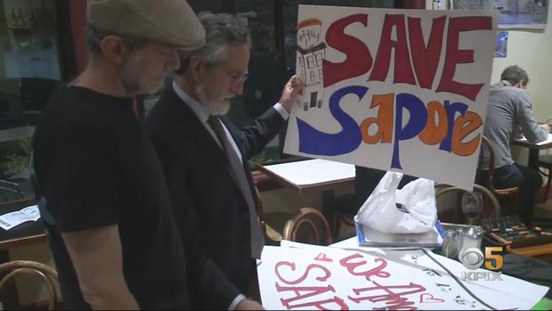Save Sapore From Evictions Sign 