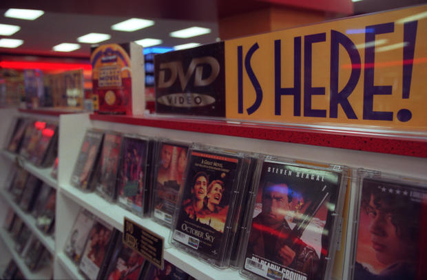 DVD Discs & Display at Hollywood Video in Golden Valley. 