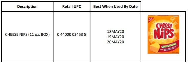 cheese nips recall 