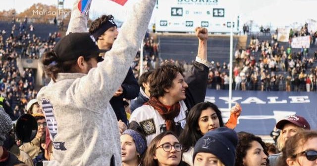 Harvard and Yale football game interrupted by fossil fuel protest