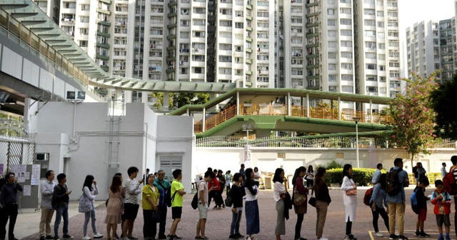 Hong Kong's biggest election in history turns out record number of voters
