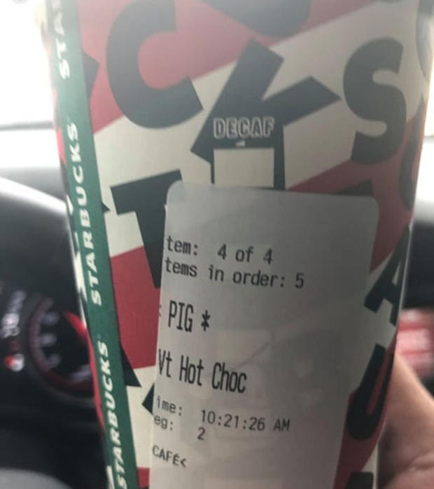 Offensive label on Starbucks cup 