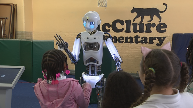 LIFE SIZE ROBOT TEACHES STUDENTS 