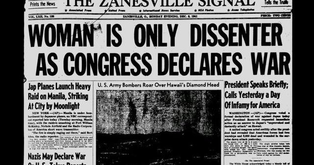 Almanac: A "Nay" vote following Pearl Harbor