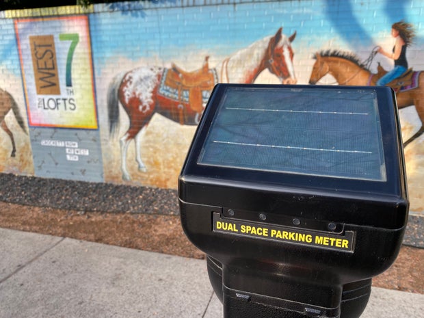 Parking meter in Fort Worth's West 7th area