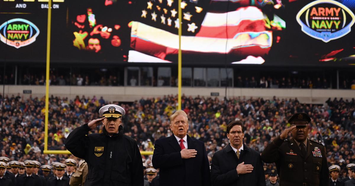 At Army-Navy Game, Trump Touts New Pro Sports Option - CBS Baltimore