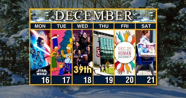 Calendar: Week of December 16
