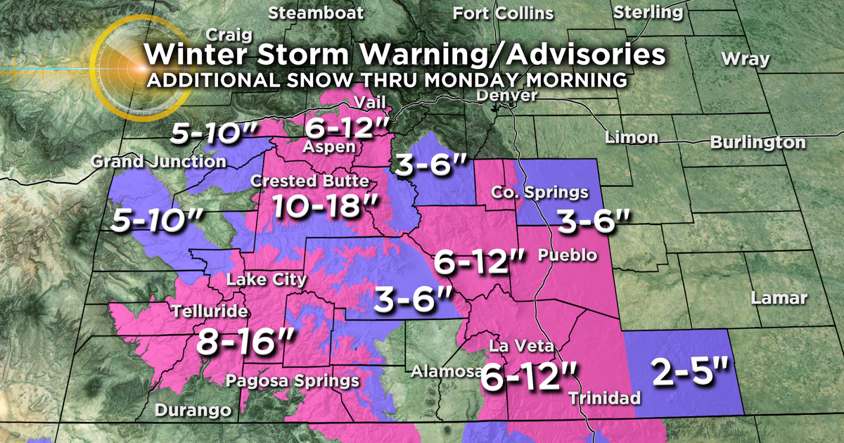 Pipeline Of Heavy Mtn Snow Is Shifting South - CBS Colorado