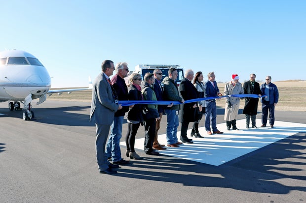 Denton Enterprise Airport ribbon cutting on second runway 