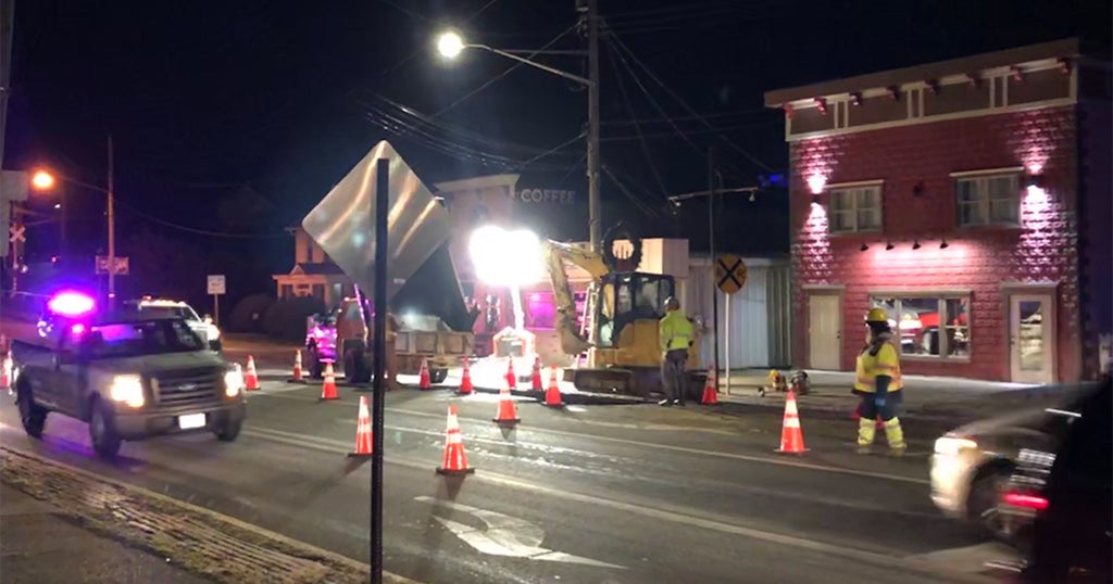 Water Main Break In Evans City Slowed Down Morning Traffic CBS Pittsburgh