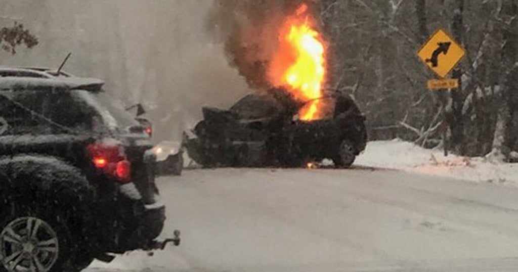 Good Samaritan Saves NH Driver From Burning Car - CBS Boston