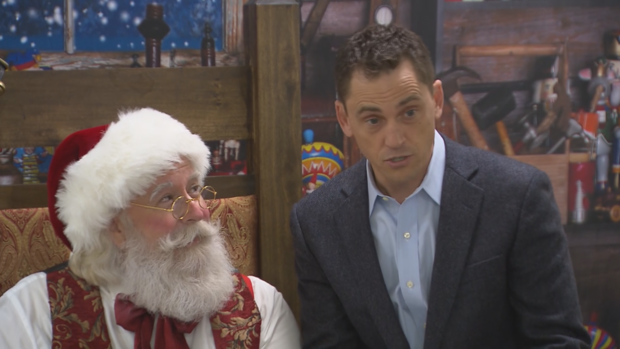 Mitch Allen and a hired Santa 