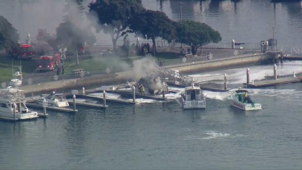 Docked Boat Catches Fire In Marina del Rey 
