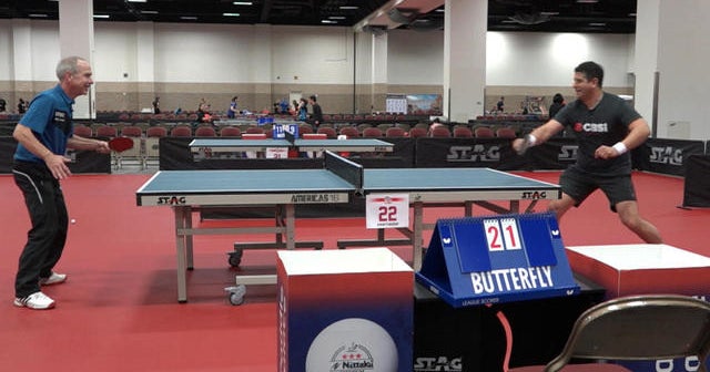 Table tennis legend Dan Seemiller takes on CBS News' Omar Villafranca