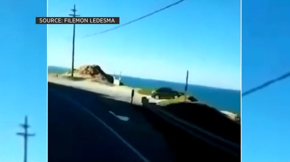 Highway 1 Car Off Cliff - Dash Cam 