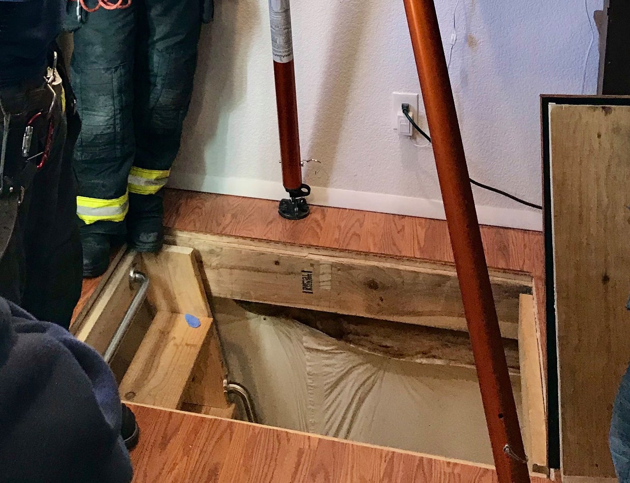 Greeley Firefighters & 'Terradaptor' Rescue Person From Cellar - CBS ...