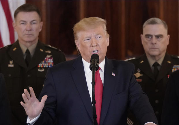 President Trump Addresses The Nation After Iranian Attacks In Iraq Target Bases Where U.S. Troops Stationed 