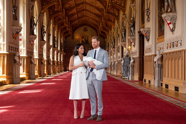 The Duke & Duchess Of Sussex Pose With Their Newborn Son